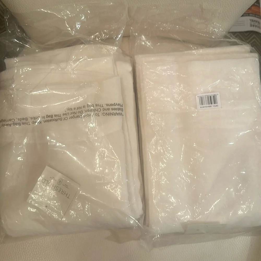 TWO! Target Threshold NWT Textural Sheer Window Panel New Ivory Unopened